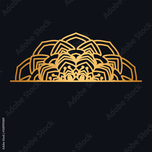 abstract gold mandala floral ornament