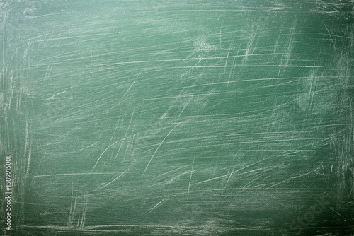 Smooth blank green chalkboard surface with subtle scratches, ideal for teaching, presentations, or artistic creations in classrooms