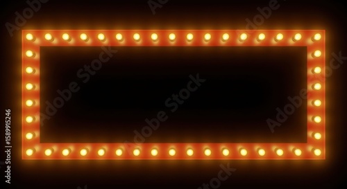 Wallpaper Mural A vintage marquee sign with illuminated bulbs on black background Torontodigital.ca