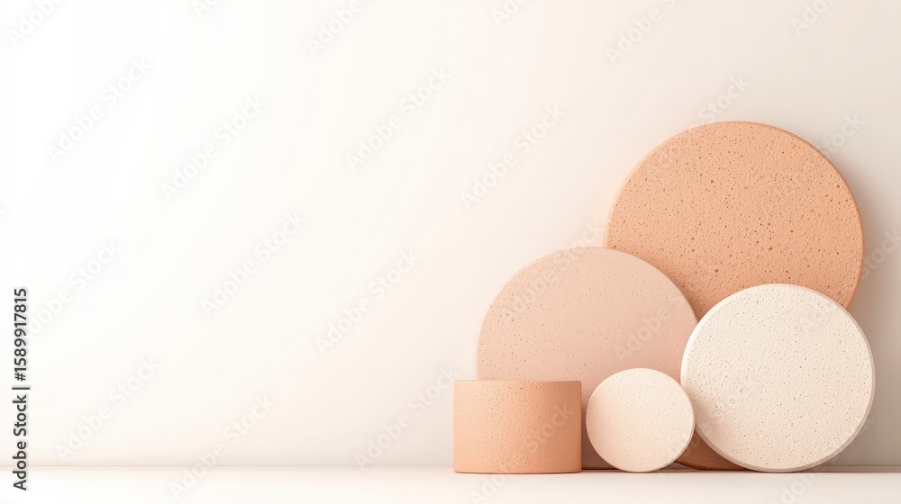Fototapeta premium Minimal pastel circle podiums for beauty product display background