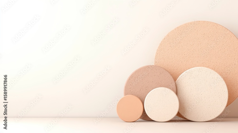 Fototapeta premium Minimal pastel circle podiums for beauty product display background