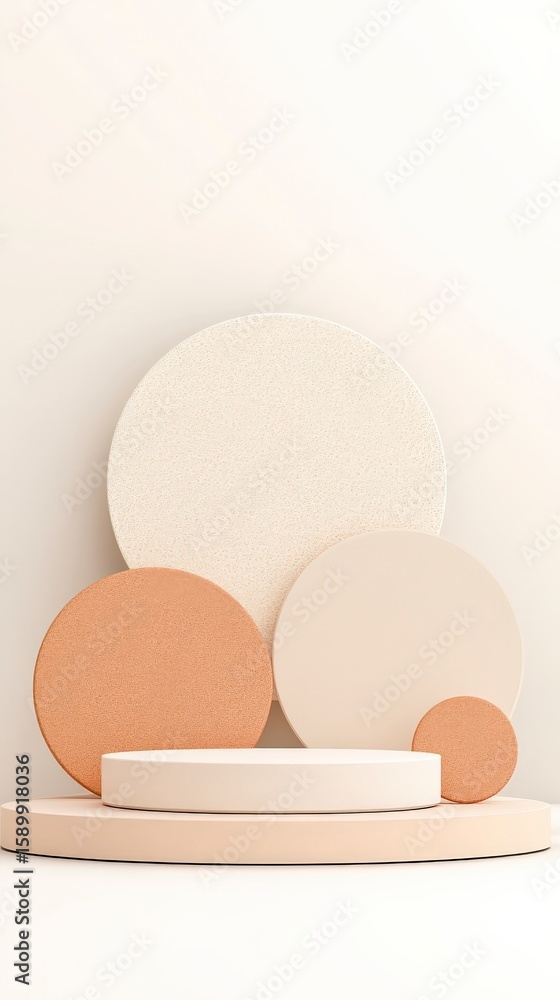 Fototapeta premium Minimal pastel circle podiums for beauty product display background