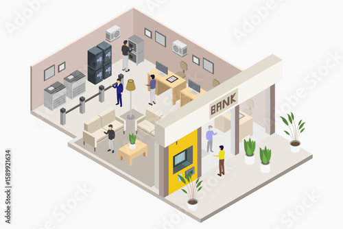 Isometric interior bank