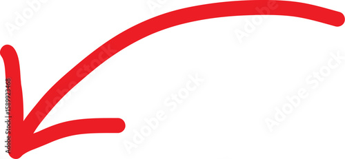 Hand drawn red arrow illustration with a cat element perfect for emphasizing direction and adding a playful touch to designs