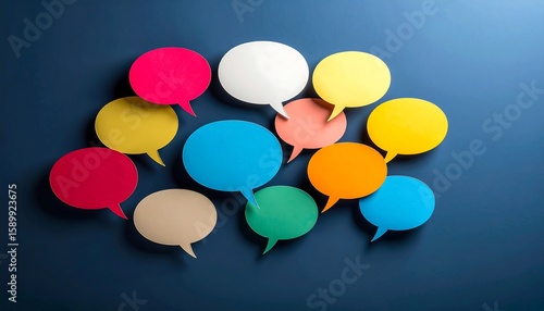 Colorful speech bubbles cluster