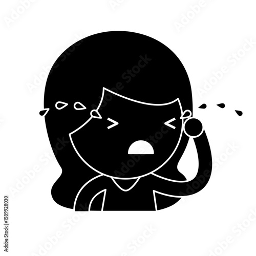 Illustration of a Girl Crying