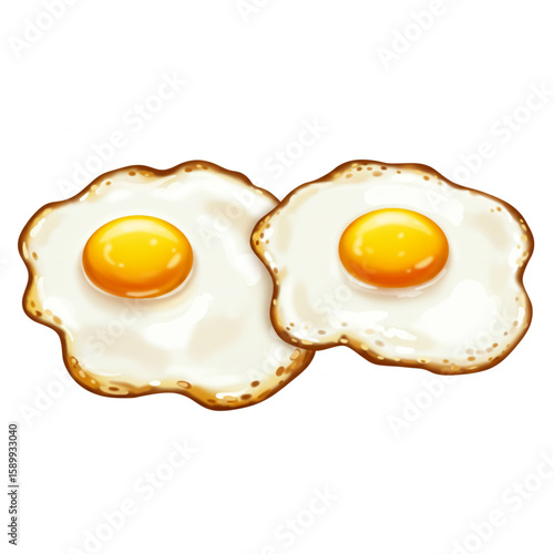 Delicious sunny-side-up eggs graphic for breakfast menus and food-related branding, perfect for customizable icons, logos, and scalable restaurant design elements.