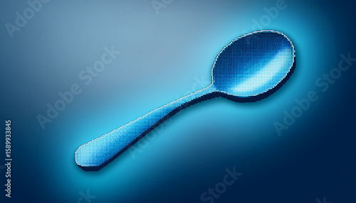 pixel outline spoon illustrating the utensils shape and form