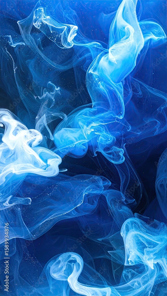 Fototapeta premium Abstract swirling blues and whites