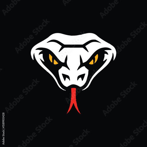 Snake Head Logo Fierce Cobra Head Design for Sports, Security or Wild Brands