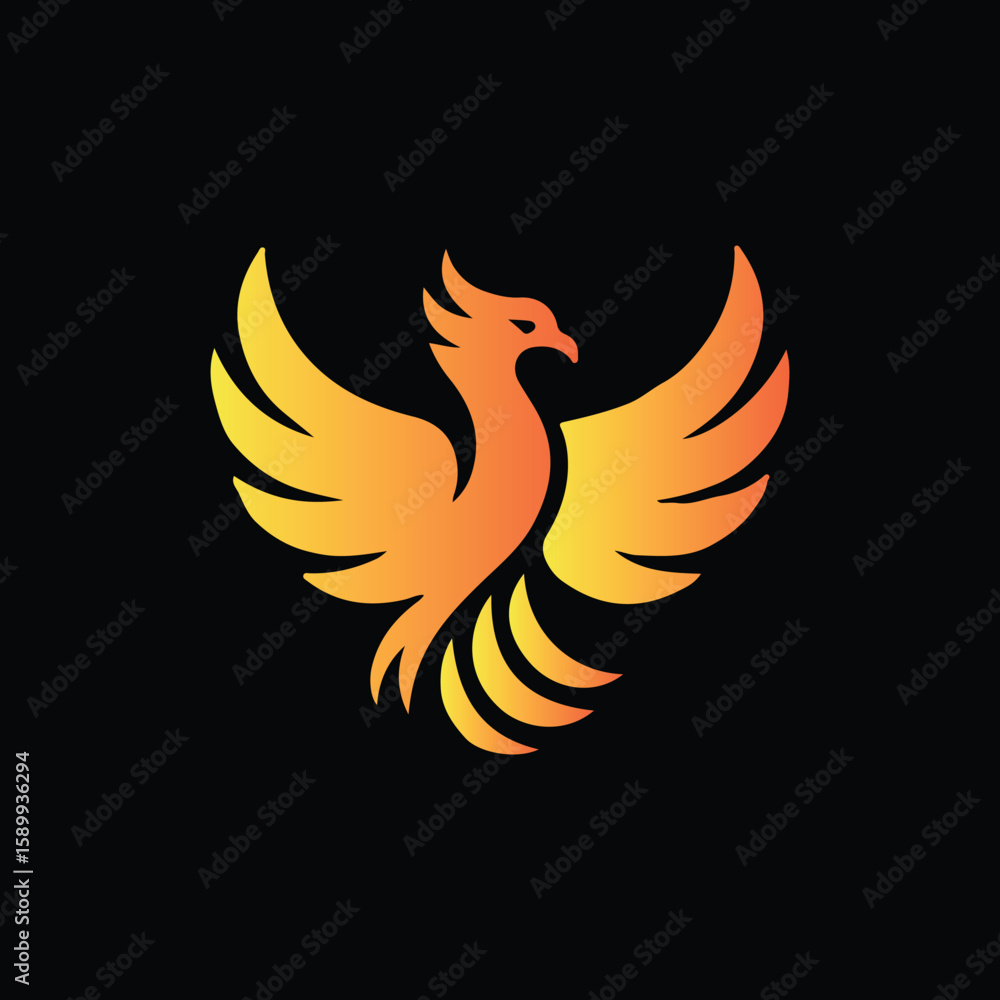 Obraz premium Phoenix Logo Flaming Bird of Rebirth for Energy, Power, or Brand Revival