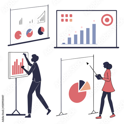 business man with chart