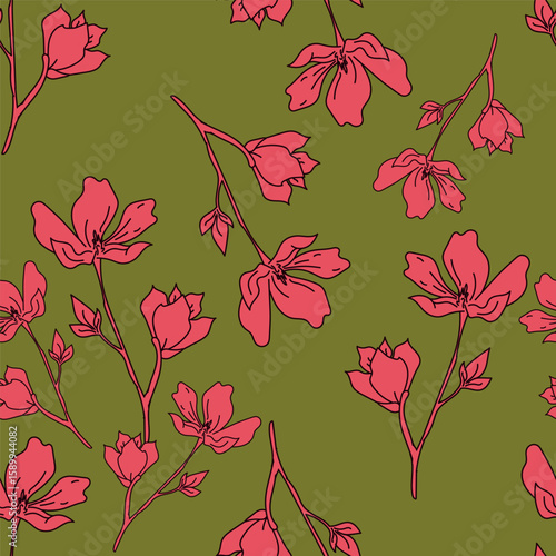 vintage floral seamless pattern. Rich with nostalgia and classic elegance, this pattern evokes the charm of a bygone era for print and textile