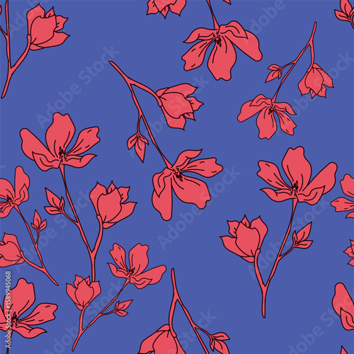 vintage floral seamless pattern. Rich with nostalgia and classic elegance, this pattern evokes the charm of a bygone era for print and textile