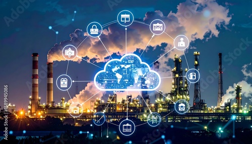 Industrial plant connected to a digital cloud