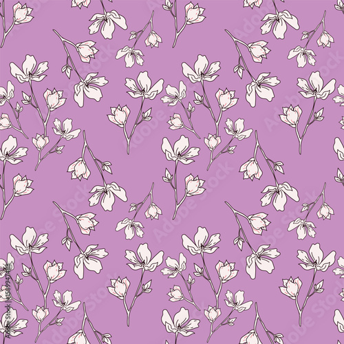vintage floral seamless pattern. Rich with nostalgia and classic elegance, this pattern evokes the charm of a bygone era for print and textile