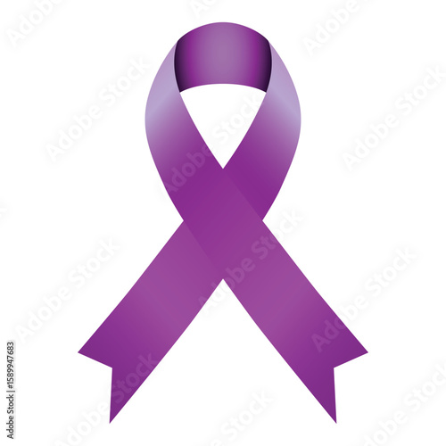 purple ribbon  symbol of struggle and awareness, for cancer awareness, pancreatic cancer and epilepsy and more other awareness days and months 