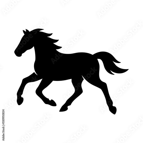Horse galloping silhouette