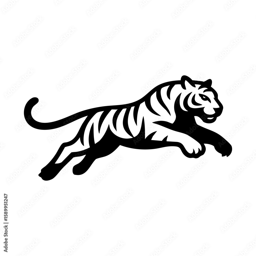 Fototapeta premium Tiger leaping forward