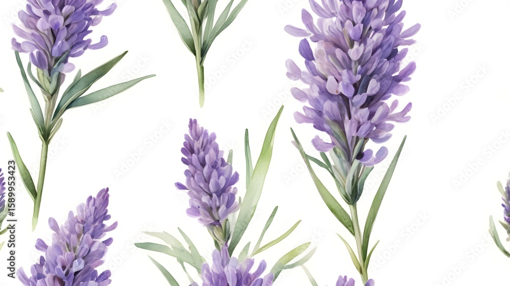 Obraz premium Watercolor Lavender Flower with Soft Purple Petals