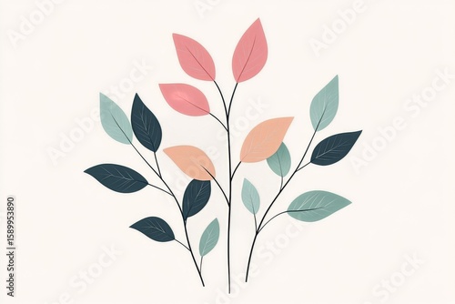 Colorful Metal Leaf Decoration Showcasing Artistic Design in Modern Home Sett...
