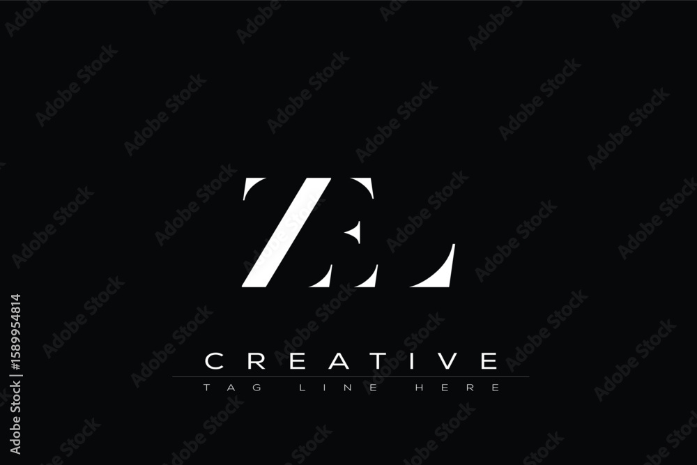 Naklejka premium ZEL abstract letter logo design. This logo is designed by three abstract letters.
