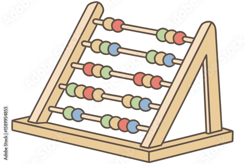 Bright abacus beads arranged in rows on a wooden frame, used for education, math learning, and tactile engagement.