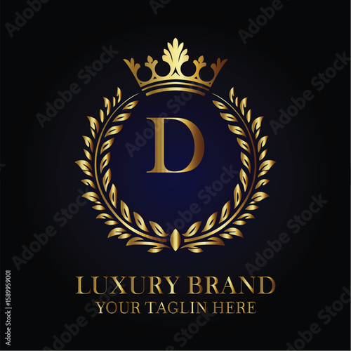 Elegant Royal Luxury Brand Logo Design Letter D Logo


