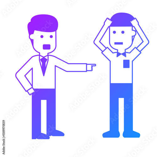 Illustration of Boss Complains To Employees
