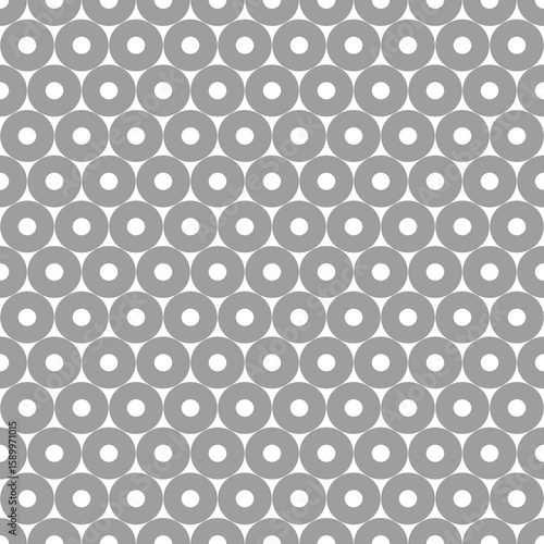 Circles pattern. Hoops seamless ornament. Dot motif. Circular figures backdrop. Rounds background. Rings wallpaper. Digital paper, textile print, web design, abstract image. Vector illustration.