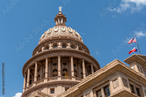 Afternoon light on the Texas State Capitol building.  Austin, Texas, USA.