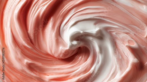 Creamy Swirl of Pink and White Mixture in a Bowl Showcasing Culinary Artistry