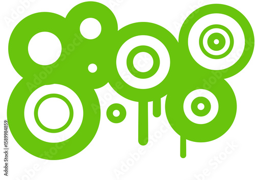 Abstract Green circles, frutiger Metro graffiti element
