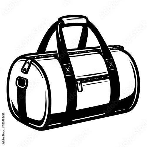 Sports Duffel Bag Icon Vector - Travel and Gym Essential