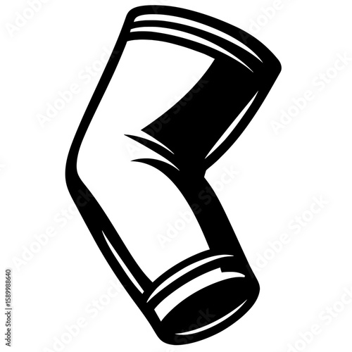 Elbow Pipe Fitting Vector Illustration – 90 Degree Plumbing Connector for Liquid and Gas Flow Systems  

