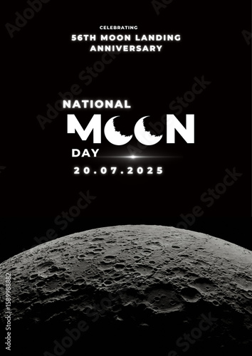 Fototapeta Naklejka Na Ścianę i Meble -  National Moon day poster, celebration of landing on moon