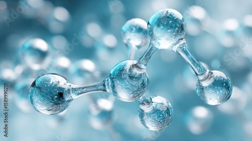 Wallpaper Mural Transparent Molecule Structure on Blue Background Torontodigital.ca