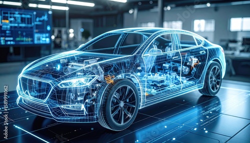 Wallpaper Mural 3D car design, digital rendering Torontodigital.ca