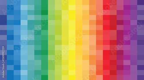 Abstract Rainbow spectrum stripped long banner background design.