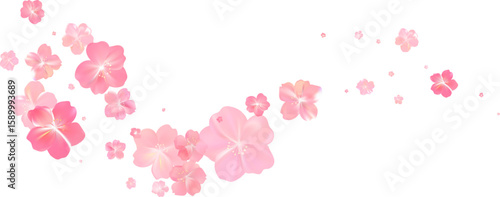 Tender spring pink flower flow. Delicate scent of woman perfume