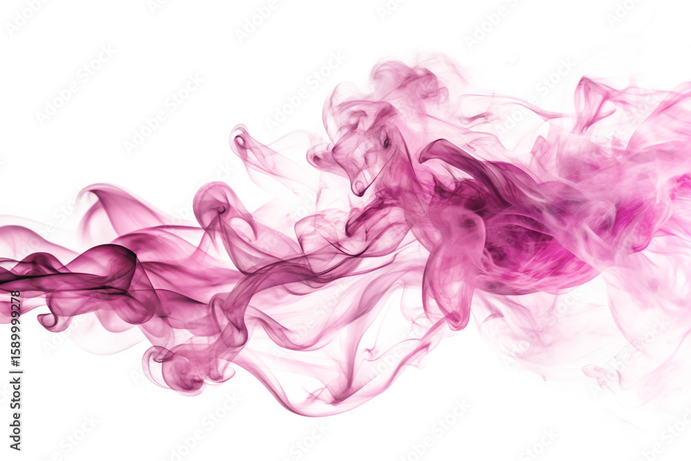 Fototapeta premium Pink abstract smoke isolated on the white background
