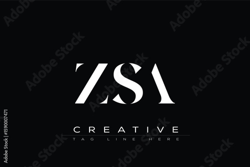 ZSA abstract letter logo design. This logo is designed by three abstract letters.