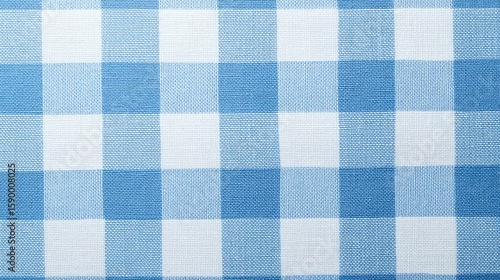 Blue and White Plaid Fabric Texture