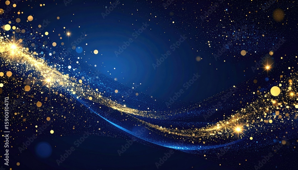 Obraz premium Abstract swirling gold and blue design