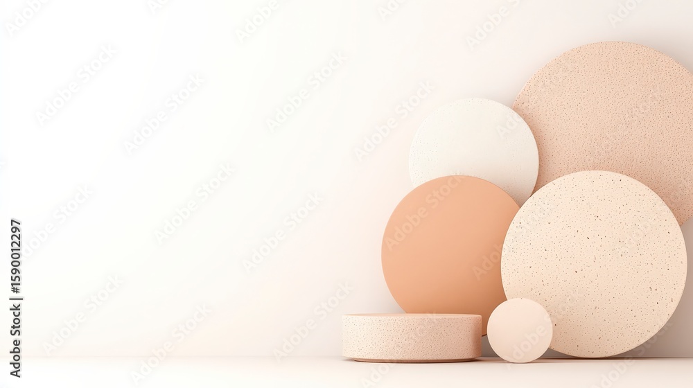 Fototapeta premium Minimal pastel circle podiums for beauty product display background