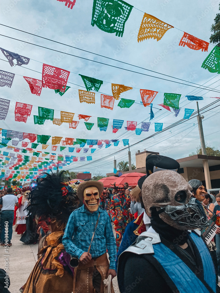 Fototapeta premium Xantolo/Día de Muertos en pueblo de México
