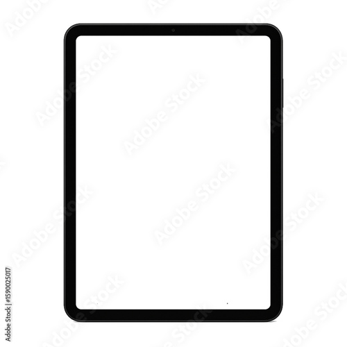 tablet pc screen isolated on white background