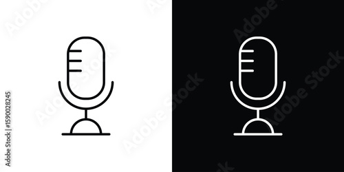 Voice recording icon black vector concept - stock vector.