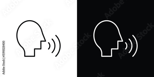 Voice control icon black vector concept - stock vector.