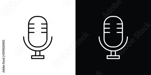 Voice recognition icon black vector concept - stock vector.